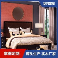 现代简约欧式风床 酒店床厂家定制 酒店床厂家定制 酒店家具定制厂家 实木床定制厂家